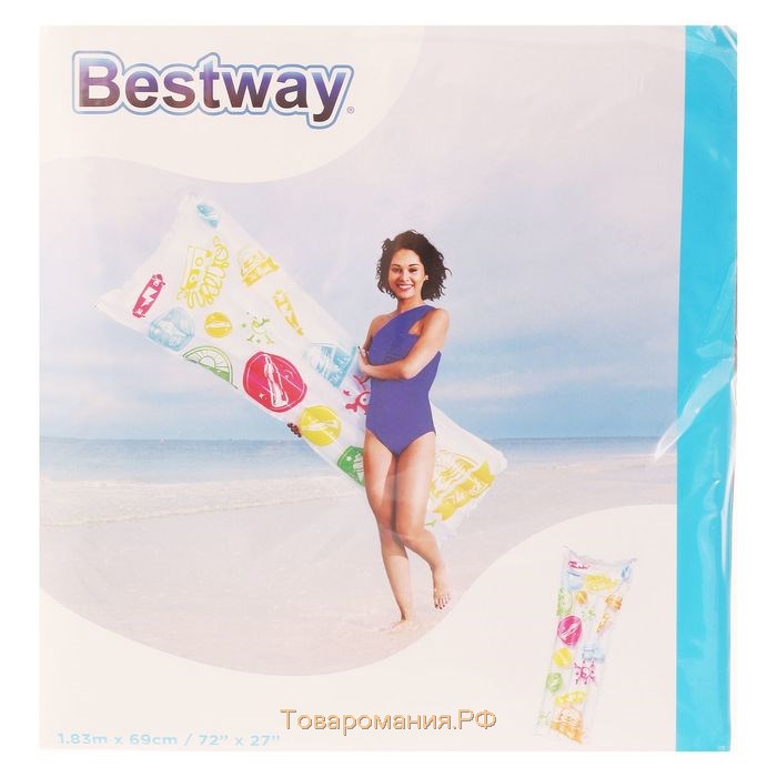 Матрас для плавания Bestway «Яркий», надувной, 183×69 см, МИКС, 44033