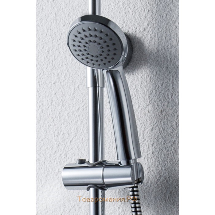 Душевая колонна BRAVAT OPAL, со смесителем для ванны, поворотный излив (верхний душ квадратной формы)