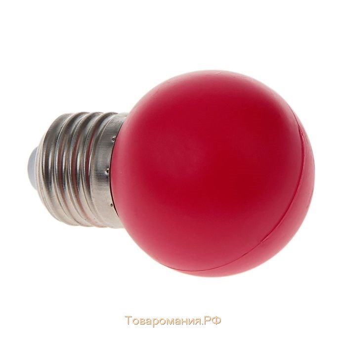 Лампа светодиодная Lighting "Шар", G45, Е27, 1.5 Вт, для белт-лайта, красная