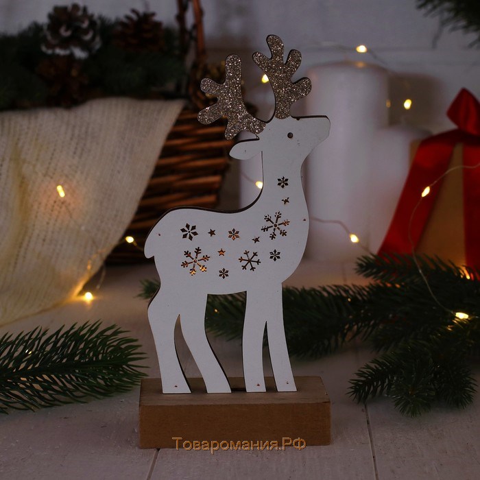 Новогодний декор с подсветкой «Снежный олень»