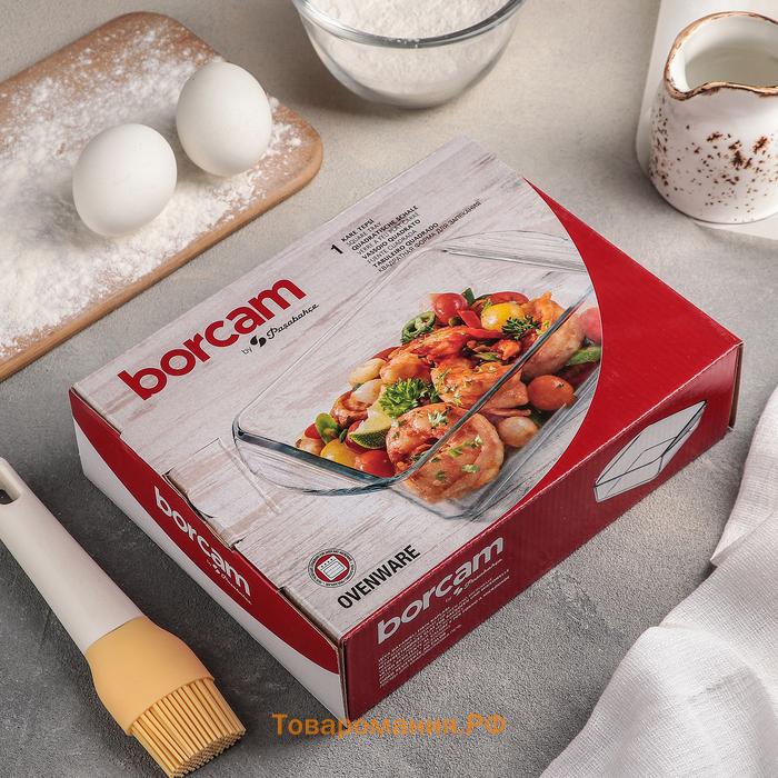 Форма для выпечки и запекания прямоугольная Paşabahçe Borcam, 1.04 л, 20,9×16.5 см, жаропрочное стекло, прозрачная