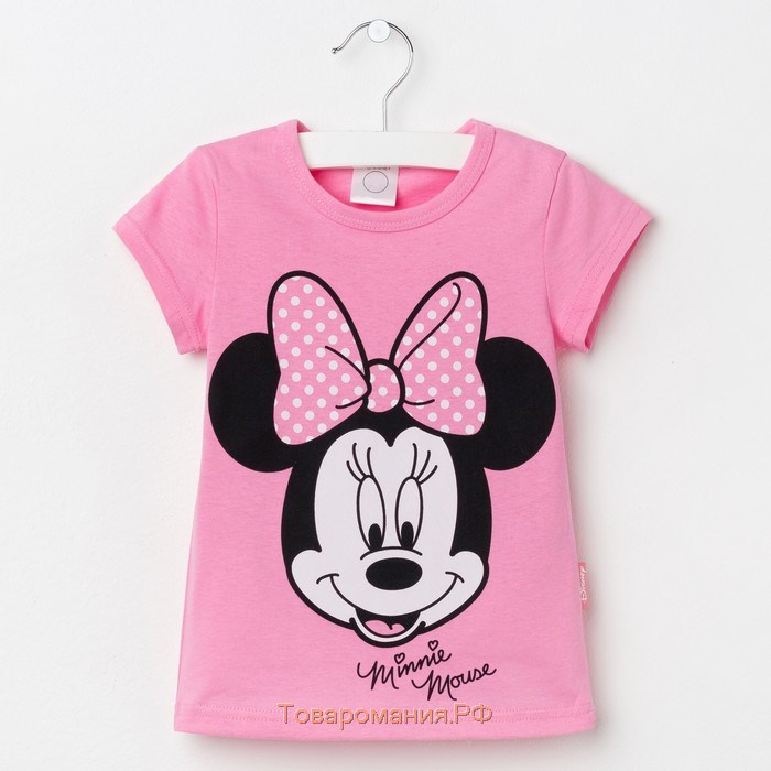 Футболка Disney "Minnie Mouse", рост 122-128 (34), розовый МИКС