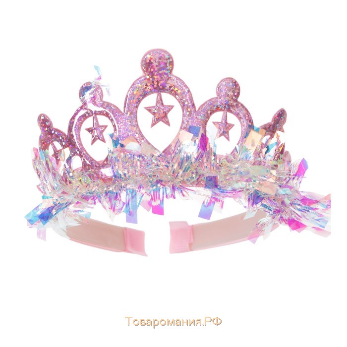 Корона на ободке «Принцесса», с мишурой