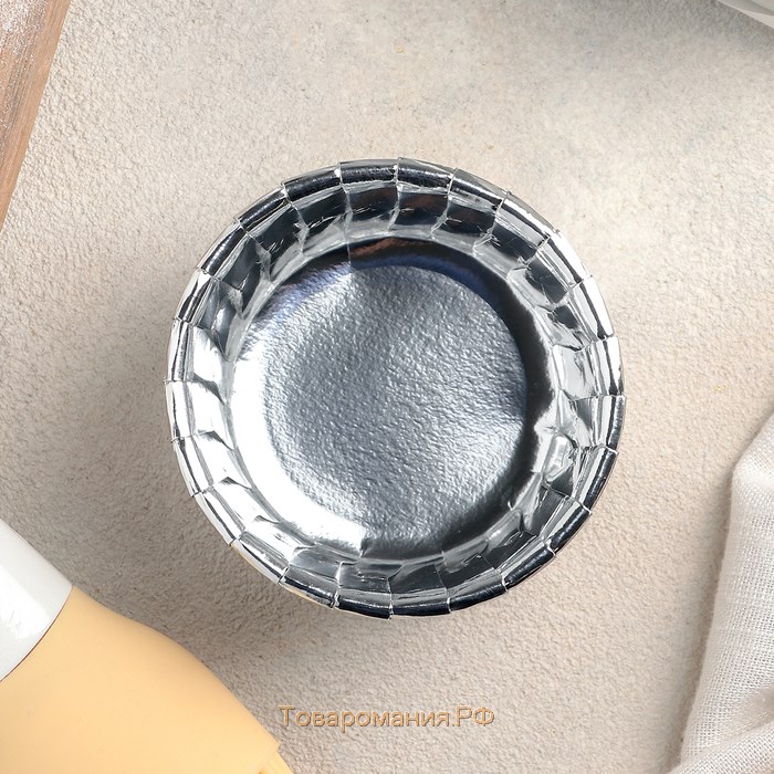 Форма для выпечки круглая «Серебро», d=6,5 см, цвет серебристый