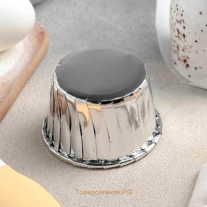 Форма для выпечки круглая «Серебро», d=6,5 см, цвет серебристый