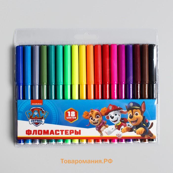 Фломастеры, 18 цветов, PAW PATROL