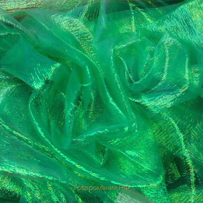 Ткань плательная, органза, ширина 145 см, цвет салатовый
