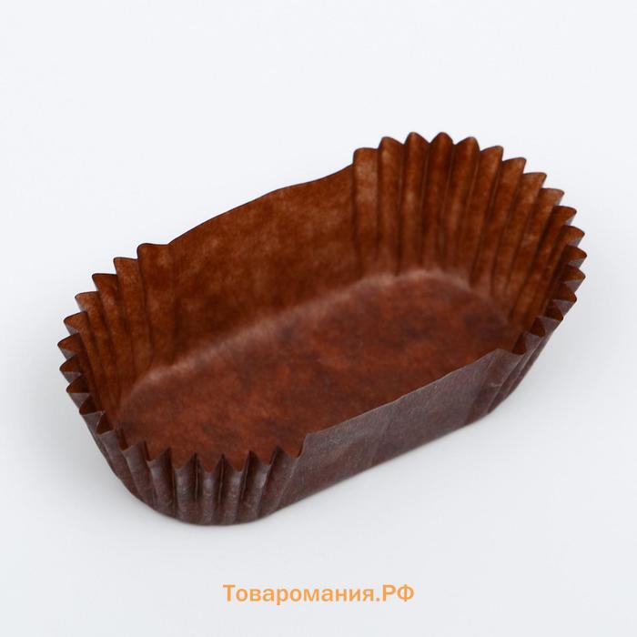 Форма для выпечки коричневая, форма овал, 2,5 х 5,5 х 2 см