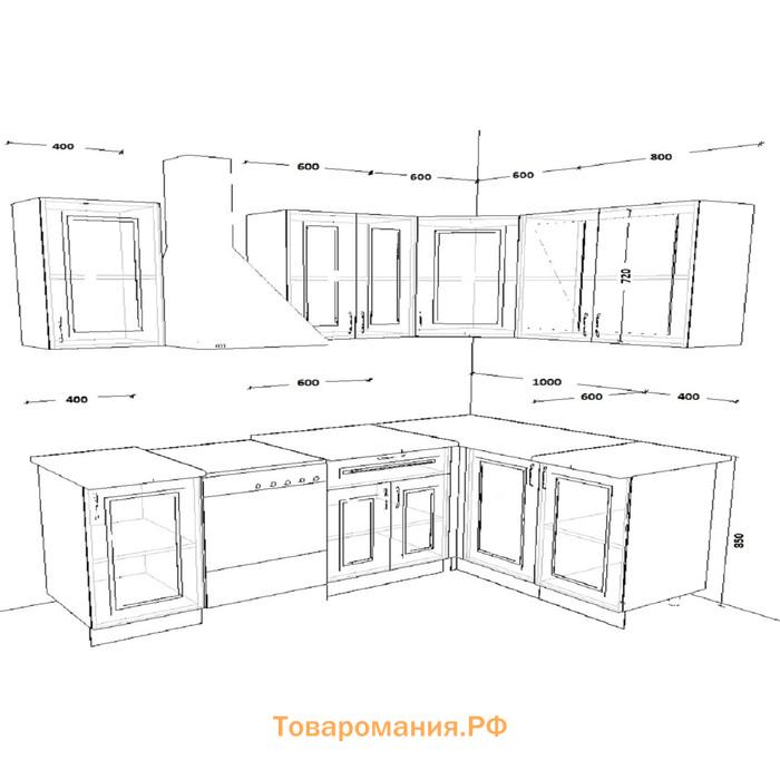 Кухонный гарнитур 2 Белый Вегас 1600х1400