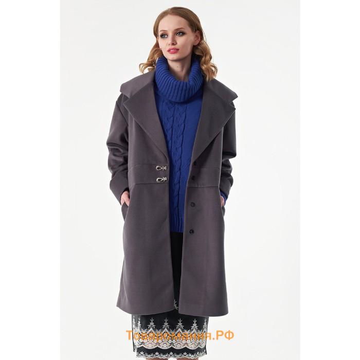 Пальто женское, размер 46, цвет серый