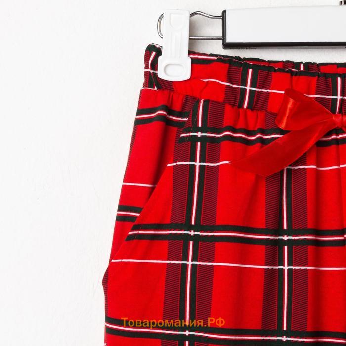 Пижама новогодняя женская KAFTAN "X-mas", цвет белый/красный, размер 48-50