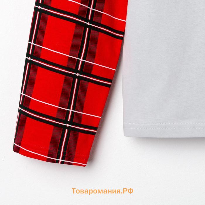 Пижама новогодняя мужская KAFTAN "X-mas", цвет красный, размер 54