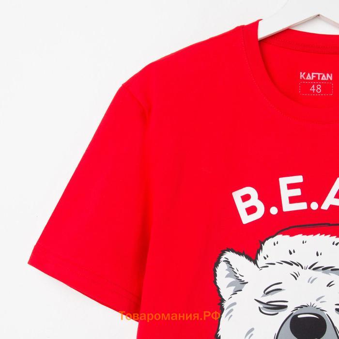 Пижама мужские KAFTAN "Bear", цвет красный, размер 56