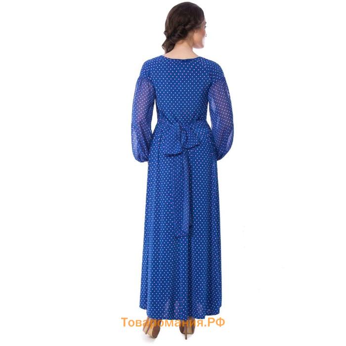 Платье женское, размер 44, цвет синий, розовый