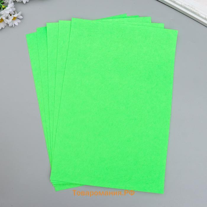 Фетр жесткий 1 мм "Зелёный лайм" набор 10 листов формат А4