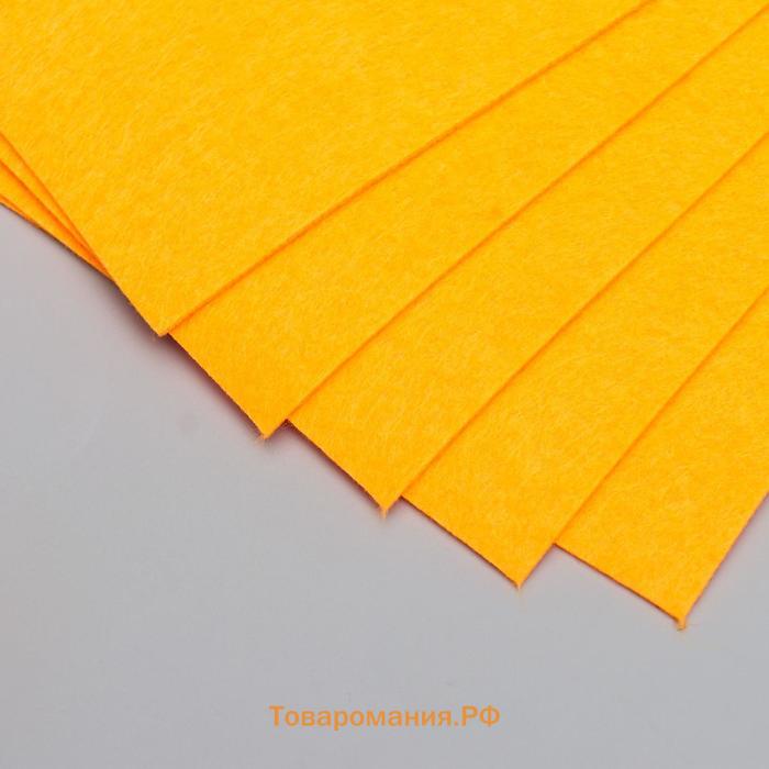 Фетр жесткий 2 мм "Мандариново-оранжевый" набор 10 листов формат А4