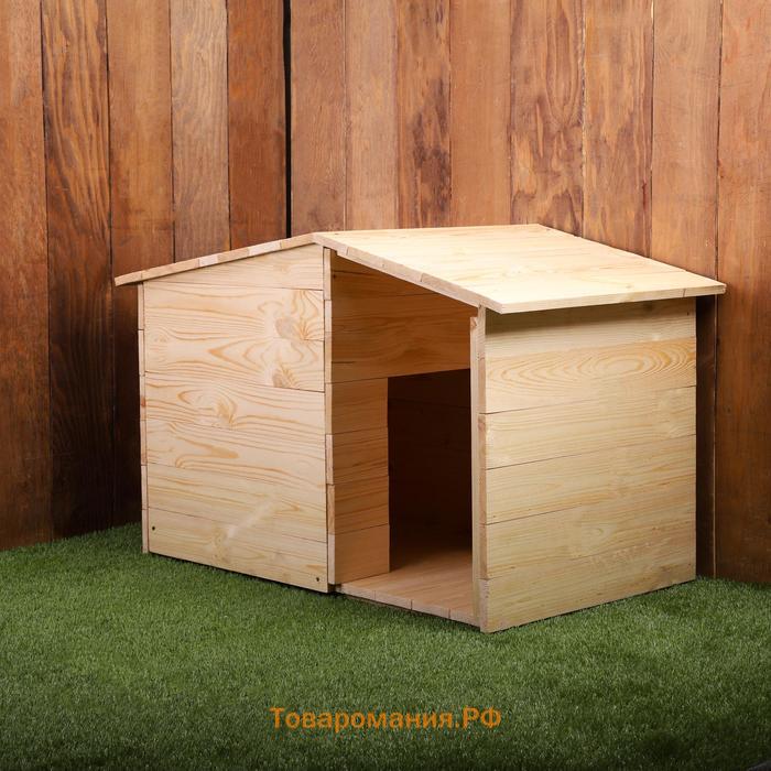 Будка для собаки, 105 × 75 × 64 см, деревянная, с крышей