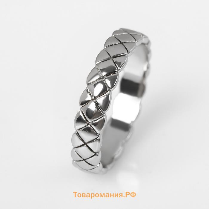 Кольцо "Узор" двойной, цвет золотисто-серебрянный, размер 17