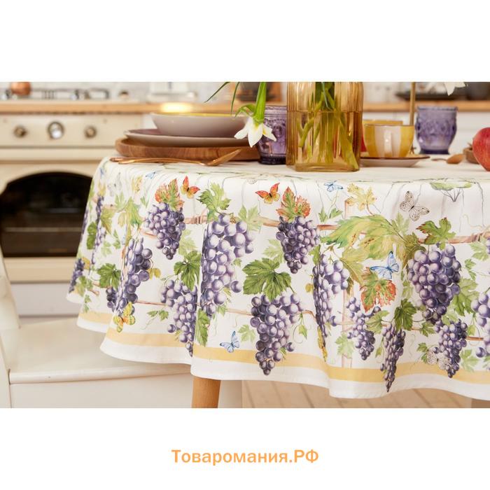 Скатерть "" Provence d=220 +/- 3см, 100% хлопок, саржа 190 гр/м2