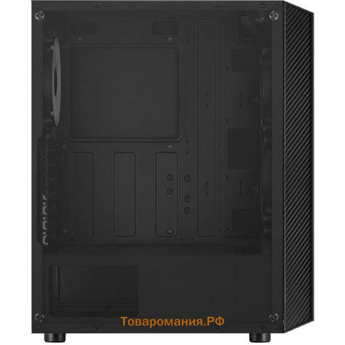 Корпус Aerocool Hive-G-BK-v2, без БП, ATX, Midi-Tower, черный