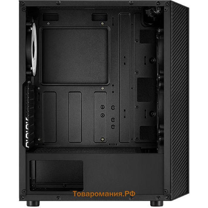 Корпус Aerocool Hive-G-BK-v2, без БП, ATX, Midi-Tower, черный