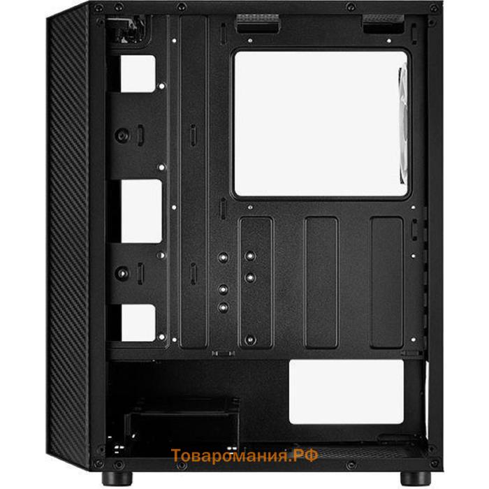 Корпус Aerocool Hive-G-BK-v2, без БП, ATX, Midi-Tower, черный