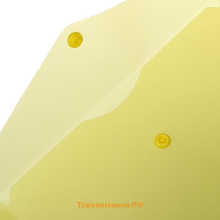 Папка-конверт на кнопке А5, 150 мкм, Calligrata, жёлтая
