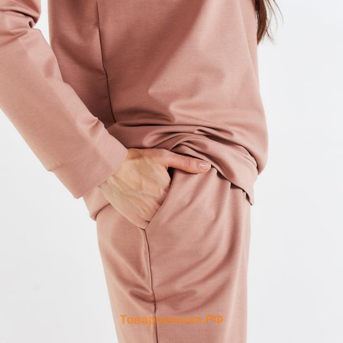 Костюм женский (худи, брюки) MINAKU: Casual Collection цвет бежевый, размер 44