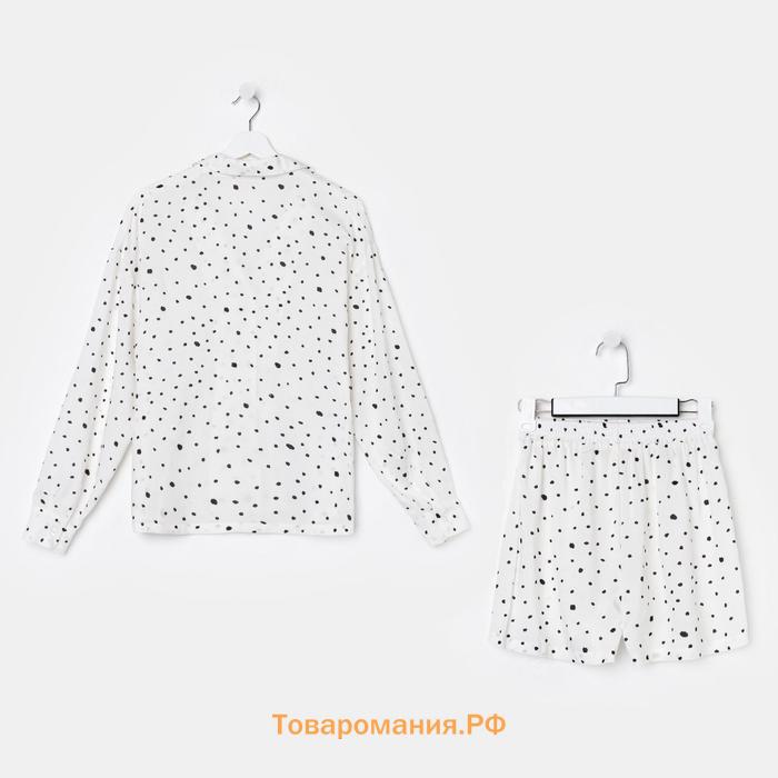 Пижама (шорты, жакет) KAFTAN, белый, размер 40-42