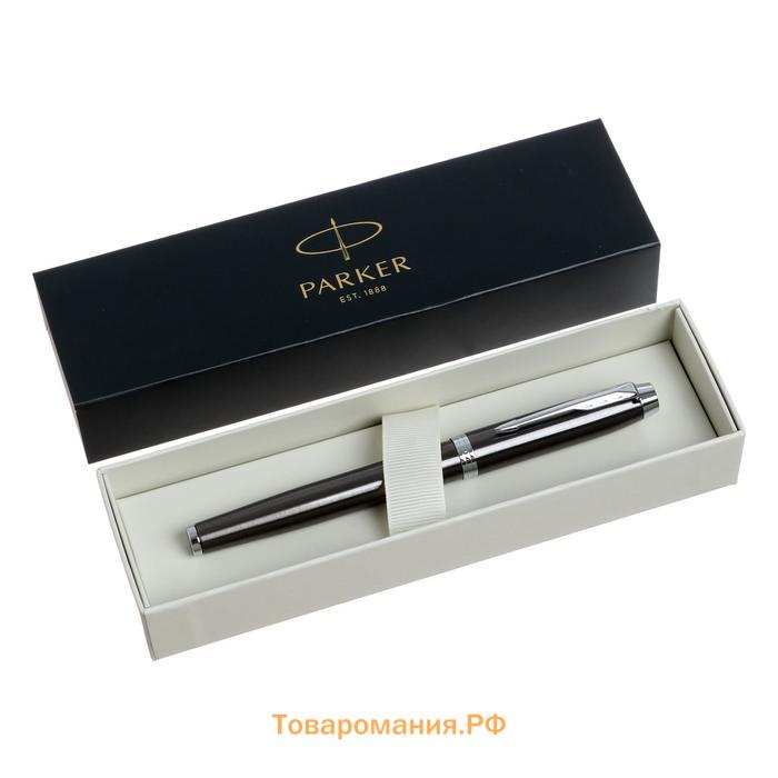 Ручка перьевая Parker IM Core F321 Dark Espresso CT F, корпус из нержавеющей стали, синие чернила, В ПОДАРОЧНОМ ПАКЕТЕ