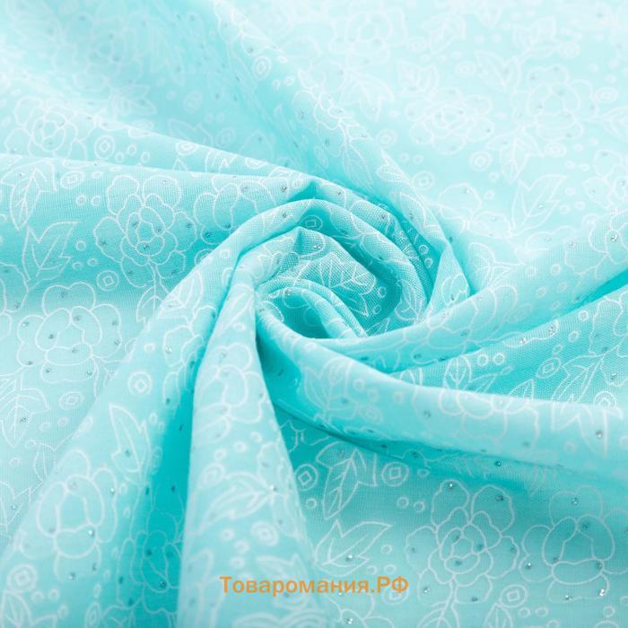 Платок женский, цвет бирюзовый, размер 70х70