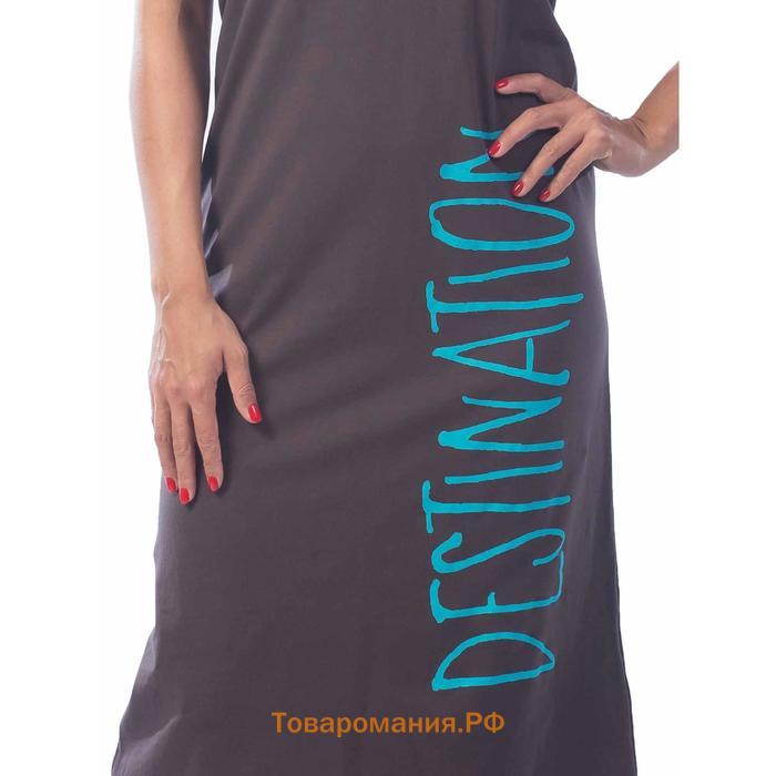 Платье женское, размер 52, цвет коричневый