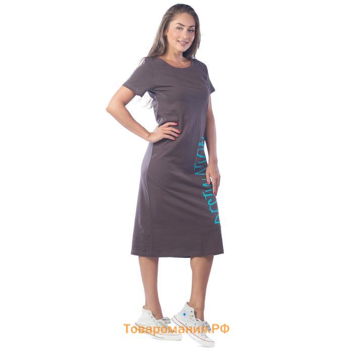 Платье женское, размер 50, цвет хаки
