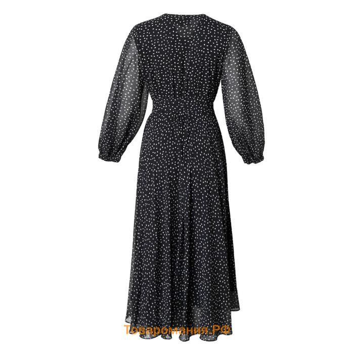 Платье женское с поясом MIST миди, размер 42, чёрный
