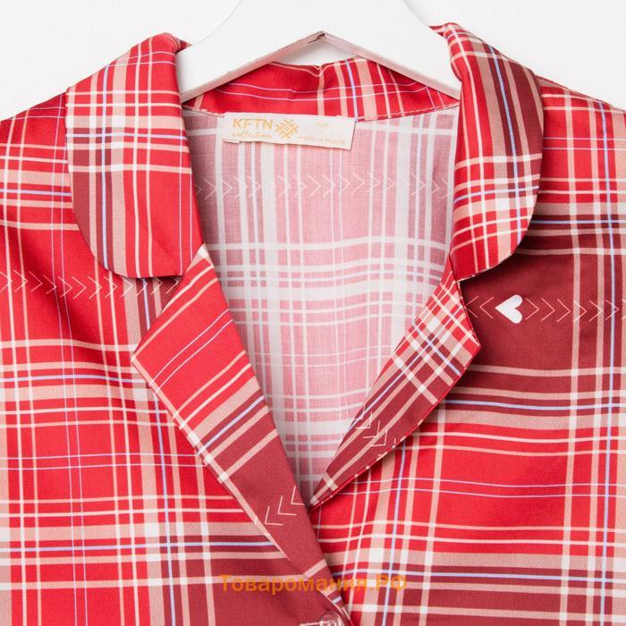 Пижама (рубашка, шорты) женская KAFTAN Red, р. 40-42
