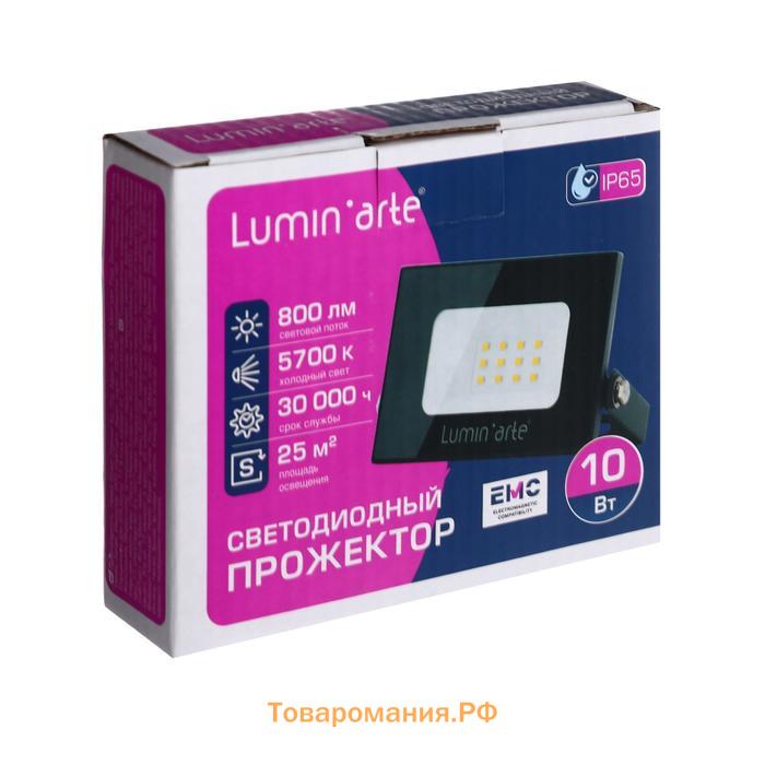Прожектор светодиодный Luminarte LFL-10W/05, 10 Вт, 5700 К, 800 Лм, IP65, черный