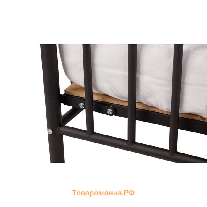 Кроватка детская Polini kids Vintage 110 металлическая, цвет черный матовый