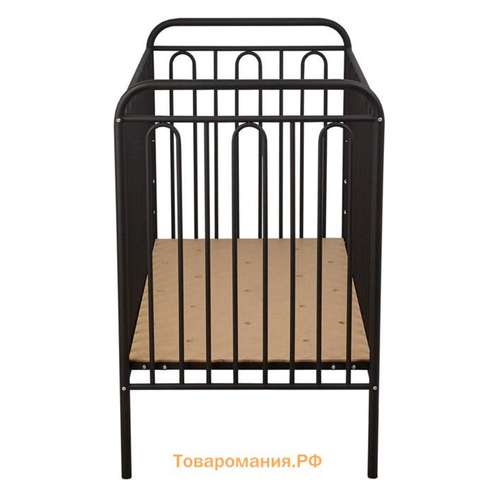 Кроватка детская Polini kids Vintage 110 металлическая, цвет черный матовый