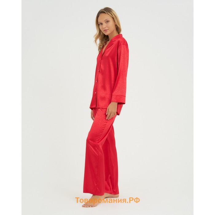 Пижама женская (рубашка, брюки) KAFTAN "Леопард", красный, р.44-46