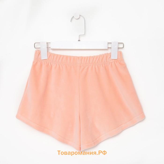 Комплект женский (топ, шорты) MINAKU: Home collection, цвет персик, размер 48