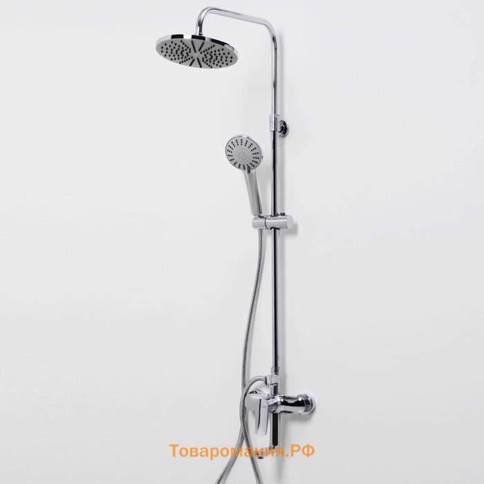 Душевая система WasserKraft A16601, смеситель, лейка, стойка, верхний душ, хром