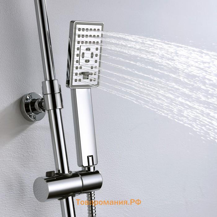 Душевая система WasserKraft A17701, смеситель, лейка, стойка, верхний душ, хром