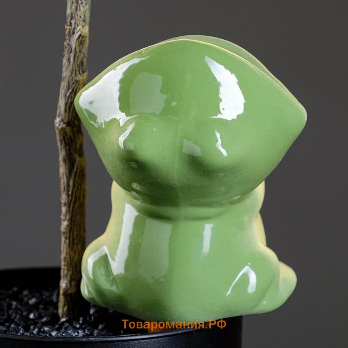 Ороситель для домашних растений и сада "Лягушка" Кунгурская керамика, 0.1л, 16см, зелёный
