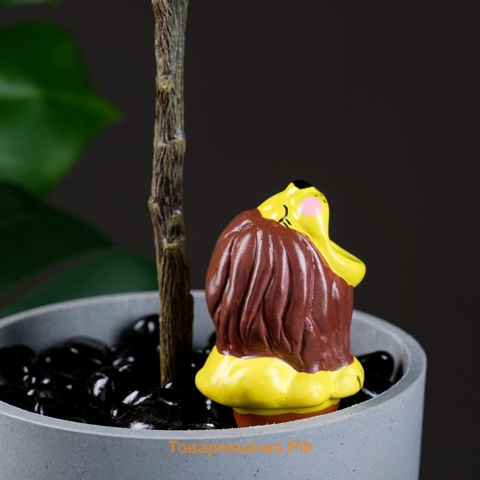 Ороситель "Львёнок" для комнатных и садовых растений, жёлтый, Кунгурская керамика, 0.2л, 6см