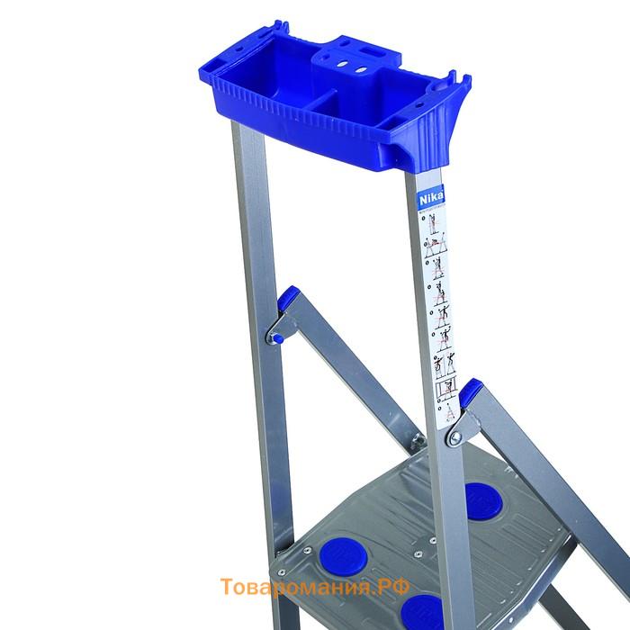 Стремянка Nika СМ4, широкие ступени, высота до рабочей площадки 845 мм, 4 ступени