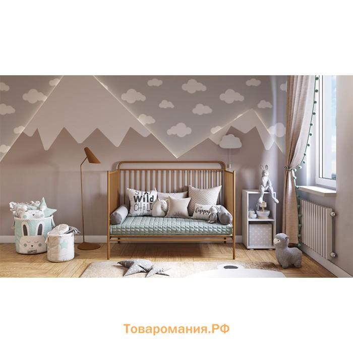 Кроватка-трансформер Polini kids Vintage 400, детская, металлическая, цвет золотистый