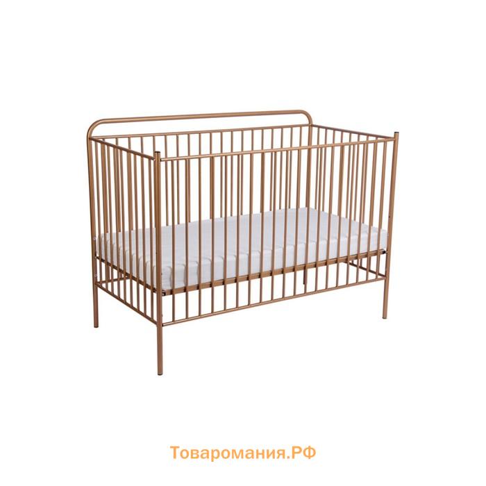 Кроватка-трансформер Polini kids Vintage 400, детская, металлическая, цвет золотистый