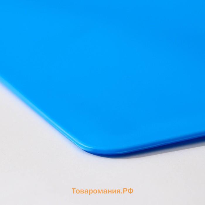 Доска разделочная «Эко», 34×24×0,1 см, прямоугольная, цвет голубой