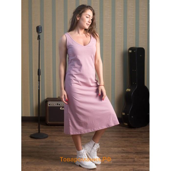 Платье женское, размер 48, цвет розовый