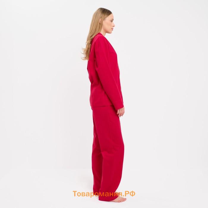 Пижама женская (рубашка и брюки) KAFTAN "Basic" р.40-42, красный